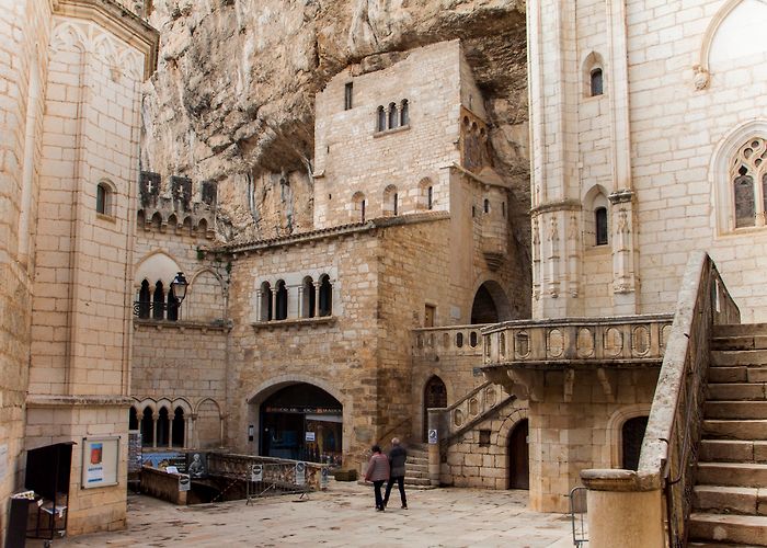 Rocamadour Sanctuary The perched village of Rocamadour and its sanctuary. Oddly looking ... photo