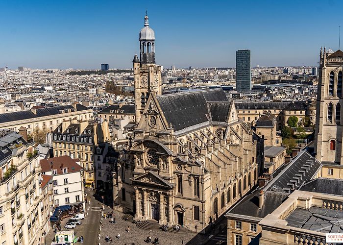 Eglise Saint-Etienne-du-Mont de Paris The Church of Saint-Etienne-du-Mont, a stone's throw from the ... photo