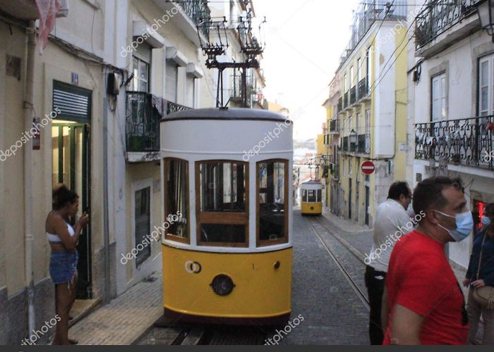 Sao Vicente Cable Car August 2021 Lisbon Portugal View Famous Bica Elevator Owned ... photo