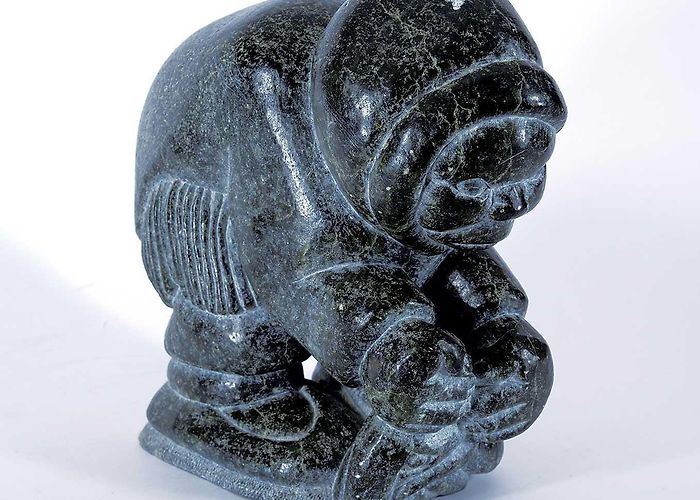 Canada House Art Gallery Original Artwork by Charlie Inukpuk 'UNTITLED - CROUCHING HUNTER ... photo